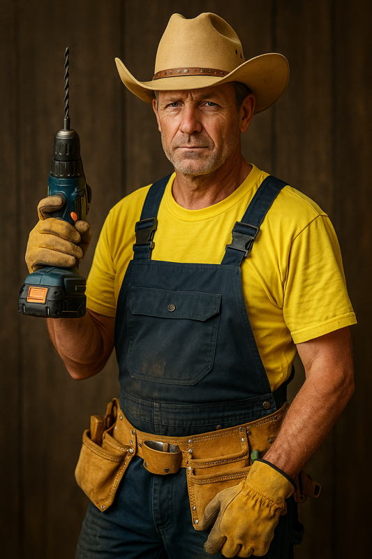 Cowboy builder illustration